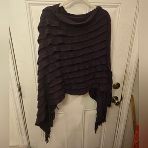 Vintage Acrylic Poncho Purple Layered Unbranded One Size